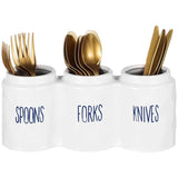 3 compartment Ceramic cutlery Holder