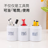 3 compartment Ceramic cutlery Holder