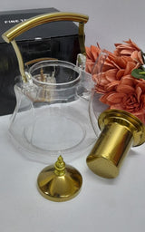 Heat resistant glass teapot with strainer