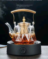 Heat resistant glass teapot with strainer