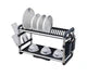 Aluminium Dish Drying Rack Multifunctional Dish Rack, Large Capacity Dish Drainer for Kitchen Counter, Rustproof Dish Drying Rack with Cutlery & Cup Holders