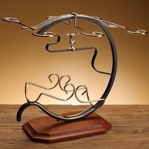 Golden deer wine set rack