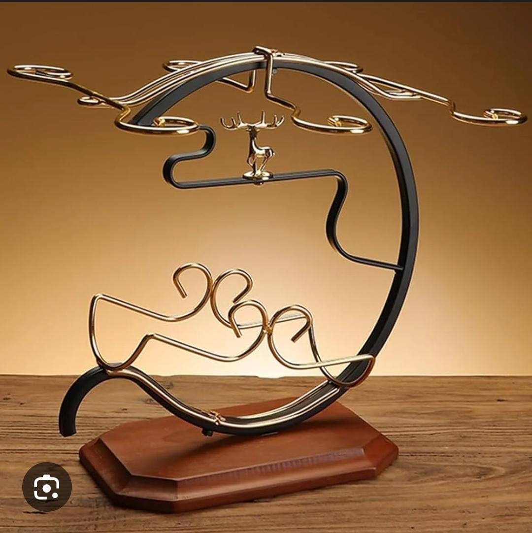 Golden deer wine set rack