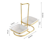 Double Ceramic serving spoon holder