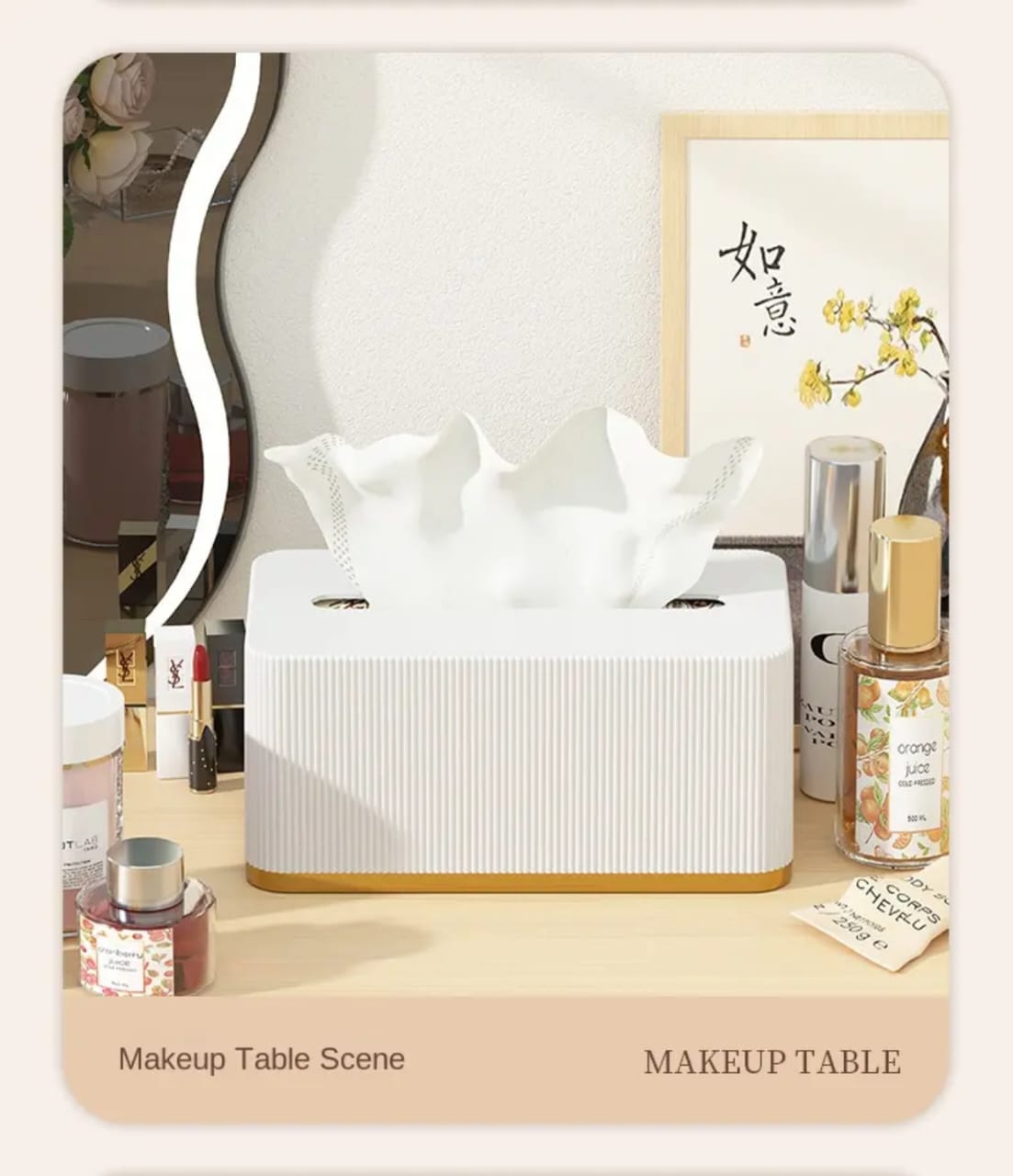 Serviette holder with gold rim