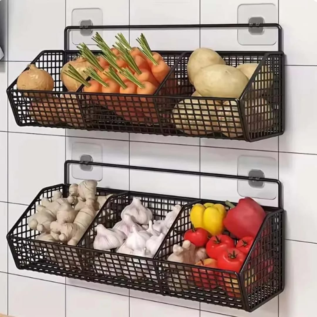Wall-Mounted Mesh Basket – Sturdy Kitchen Storage