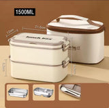 DOUBLE LAYERED LUNCH BOX WITH MATCHING LUNCH BAG