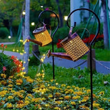 Solar Watering Can light With Shepherd Hook