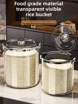 Acrylic Airtight Transparent Rice Bucket with Flip-Top Lid*