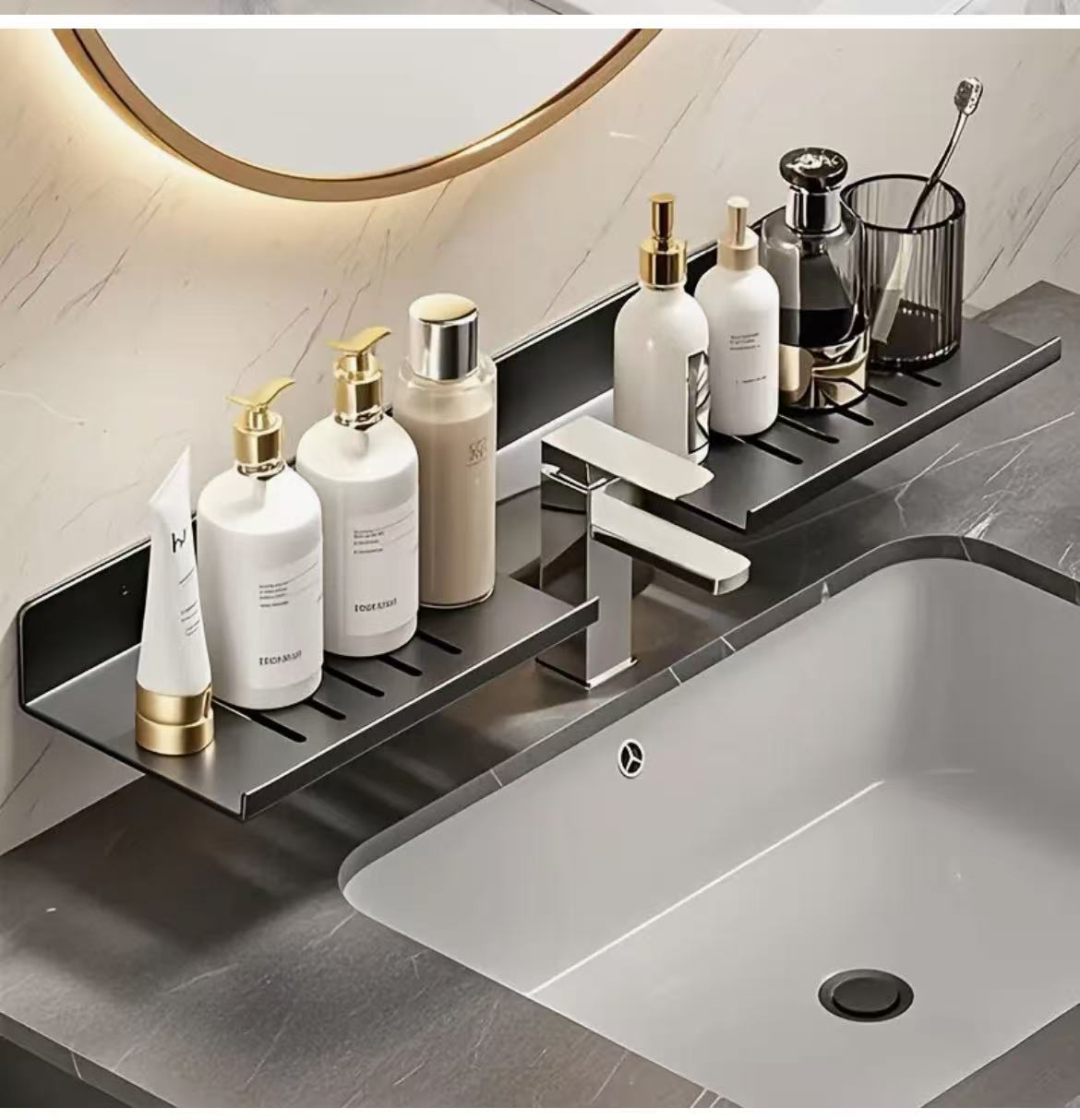 Premium wall mounted bathroom storage rack