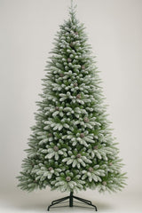 Premium Artificial Christmas Tree 7ft and 8ft Snow Flocked Pine with Cones