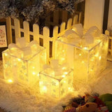 Christmas Lighted Gift Box Set of 3 for Home and Office Decoration