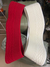 Beautifully Knitted Christmas Tree Collar Skirt Red & White 100cm