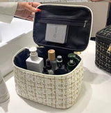 Tweed luxury cosmetic bag organizer