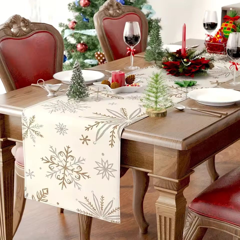 Christmas Table Runner Snowman Gnome Table Cloths