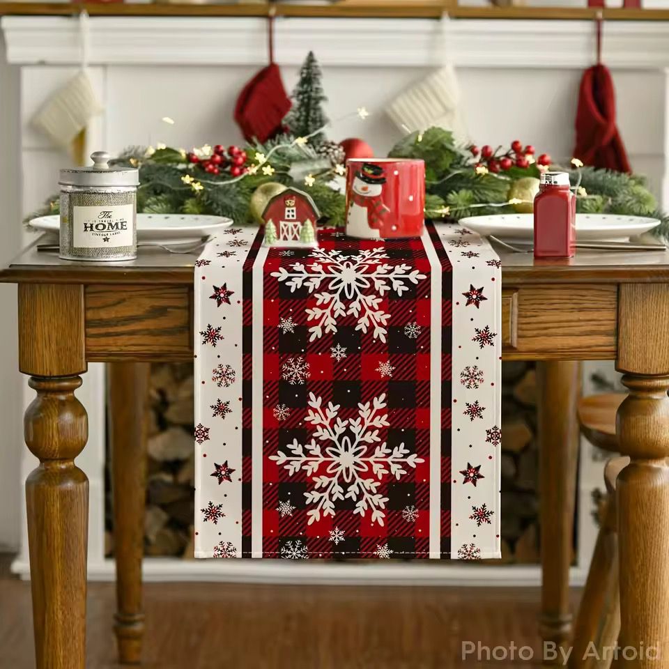 Christmas Table Runner Snowman Gnome Table Cloths