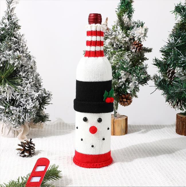 Woven Christmas Wine Bottle Cover Set