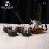 5pc Transparent  Glass Infuser Tea set