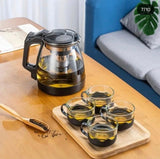 5pc Transparent  Glass Infuser Tea set