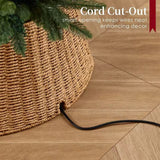 Hand woven Christmas tree pieces fence