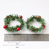 Set of 6pcs Christmas Red Fruit PVC Pine Needle Napkin Ring Holder