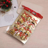 12pcs Christmas Decorations: Golden Bell Hanging Ornament