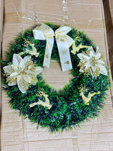 40CM Christmas Wreath for Front Door \ Window with GOLD Decor on it