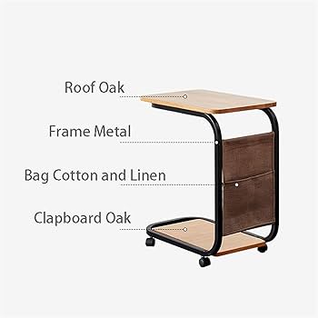 2 layer trolley side table with matching insert pocket