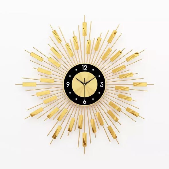 Antique Pendulum Metal Framed Home Decor square Decorative Large Wall Clock