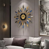 Antique Pendulum Metal Framed Home Decor square Decorative Large Wall Clock