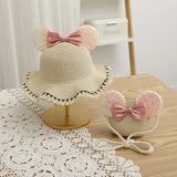 Fashion Kids summer Straw Hat and Bag set with A Bow
