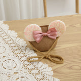 Fashion Kids summer Straw Hat and Bag set with A Bow