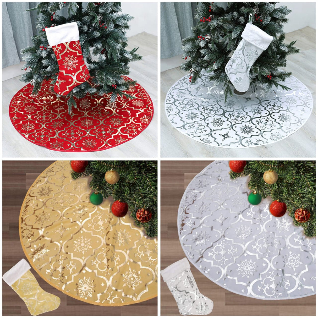Premium Quality Christmas tree skirt and socks set