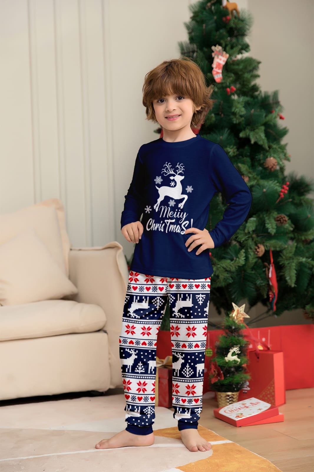 Christmas pajamas outfit for both Adults &kids pyjamas set(top+pant)*