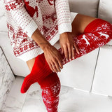 Stylish Winter-Christmas themed Women's Knit Leg Warmers