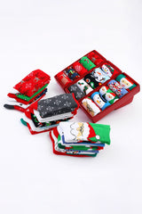 5 pcs Gift Pack Set Christmas Themed Woolen socks mid-tube socks