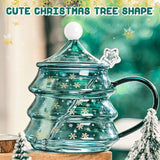 Cute Borosilicate Glass Christmas Tree Shaped Cup set + Gift Box