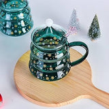 Cute Borosilicate Glass Christmas Tree Shaped Cup set + Gift Box