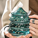 Cute Borosilicate Glass Christmas Tree Shaped Cup set + Gift Box