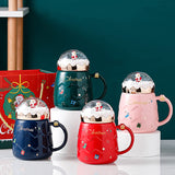 Cute Luxurious Ceramic Santa Claus Christmas themed Cup set + Gift Box