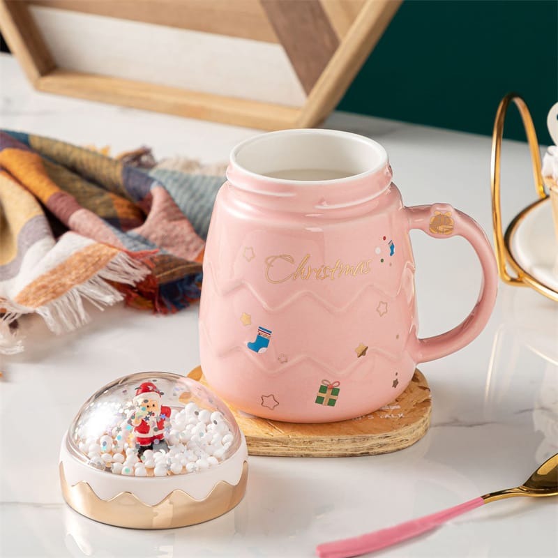 Cute Luxurious Ceramic Santa Claus Christmas themed Cup set + Gift Box