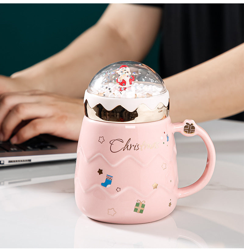 Cute Luxurious Ceramic Santa Claus Christmas themed Cup set + Gift Box