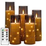5pcs Flameless LED candles with string light