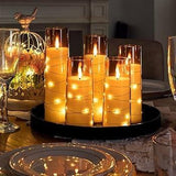 5pcs Flameless LED candles with string light