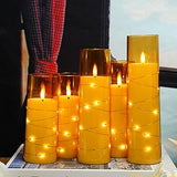 5pcs Flameless LED candles with string light