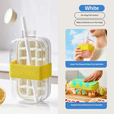 2-in-1 ice cube bottle with an integrated ice cube tray and a straw