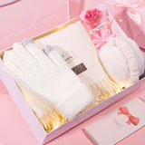 Authentic Cashmere Winter Scarf, Touch Gloves, and Ear Muffs Set