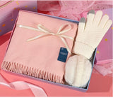 Authentic Cashmere Winter Scarf, Touch Gloves, and Ear Muffs Set
