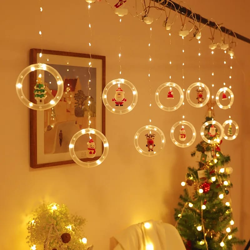 10pcs Santa Claus Christmas wish Ring Style LED Garland curtain light*
