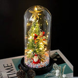 New Xmas Gift Tree in Glass Dome Christmas Decoration Led